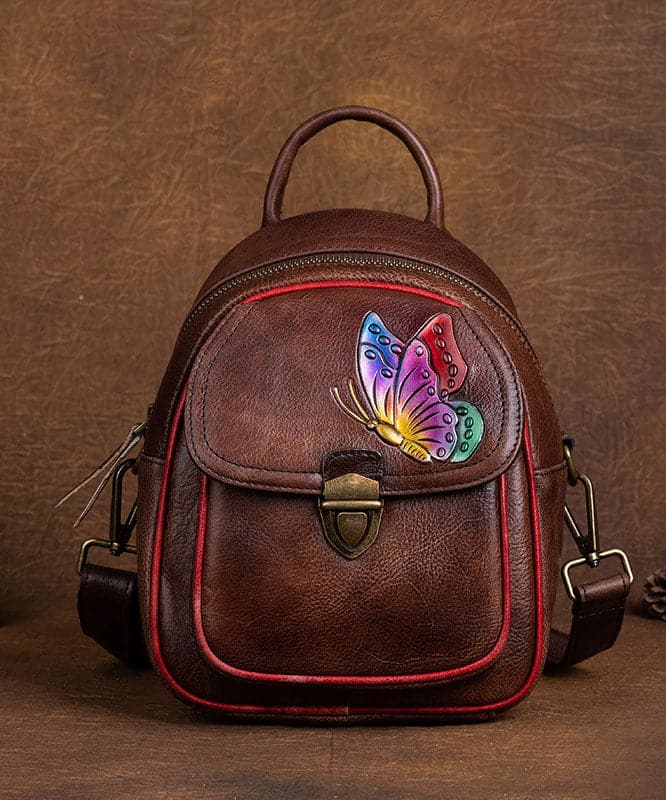 DIY retro Green Versatile Paitings Calf Leather Backpack Bag - Backpack Bag - DYAVOR®