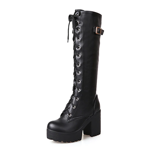 Dafne Women's Knee High Boots With Laces - Boots - DYAVOR®