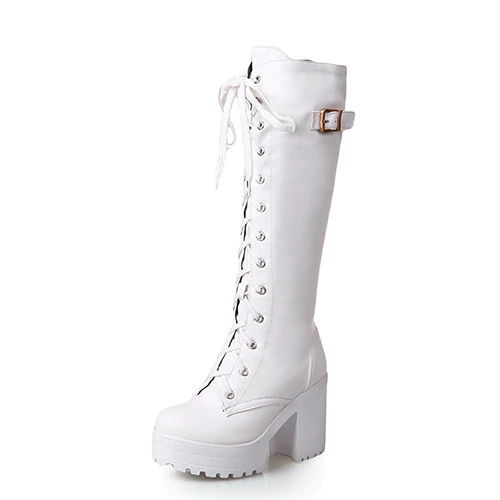 Dafne Women's Knee High Boots With Laces - Boots - DYAVOR®
