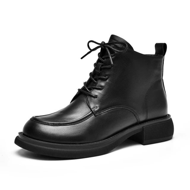 Denis Women's Leather Black Boots - Boots - DYAVOR®