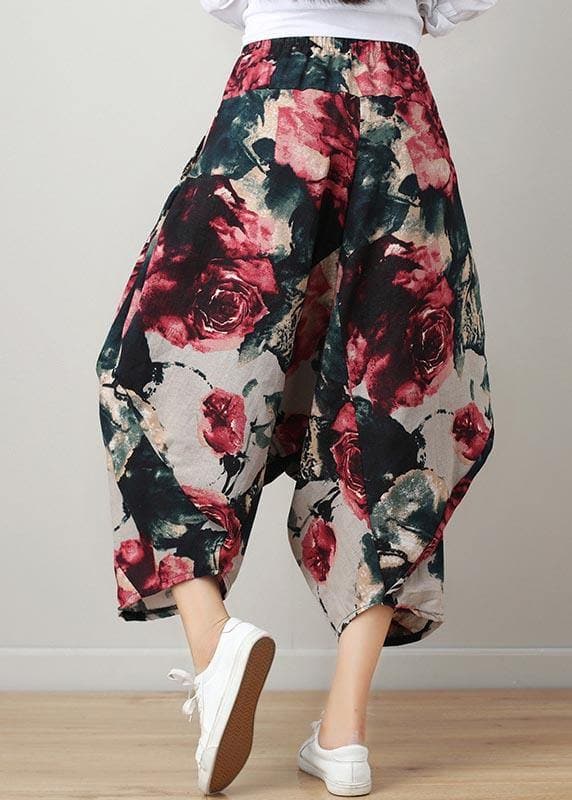 Diy Denim Blue Elastic Waist Cotton Linen Summer Harem Pants - Pants - DYAVOR®