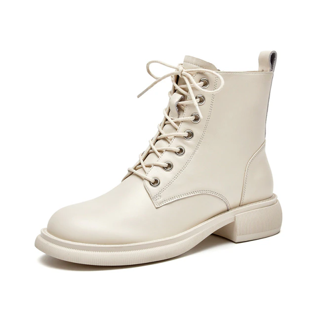 Donatto Women's Leather Motorcycle Ankle Black Boots - Boots - DYAVOR®