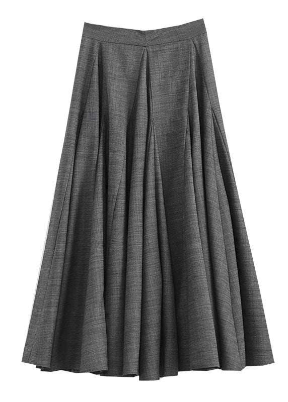 Elegant Italian Grey Patchwork pleated Skirts Spring - Skirts - DYAVOR®