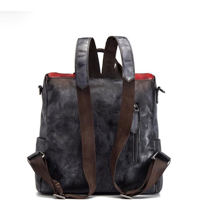 Elegant Surroundings Casual Travel yellow Color Matching Leather Backpack - - DYAVOR®