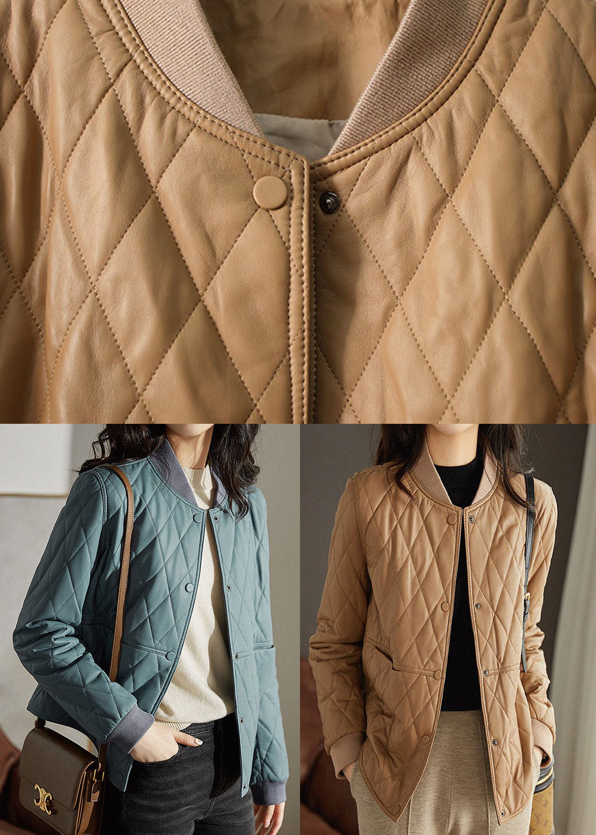 Elegant Yellow Stand Collar Patchwork Button Plaid Parka Long Sleeve - Down Jackets - DYAVOR®