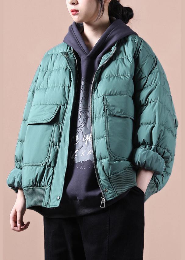 Elegant green down coat winter plus size down jacket Large pockets Elegant Jackets - - DYAVOR®