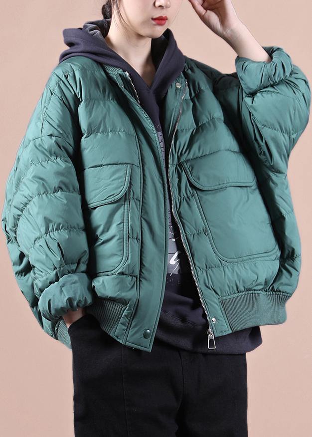 Elegant green down coat winter plus size down jacket Large pockets Elegant Jackets - - DYAVOR®