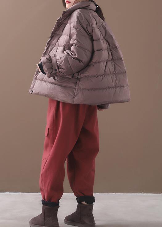 Elegant khaki Parkas for women plus size down jacket winter short coat stand collar - - DYAVOR®