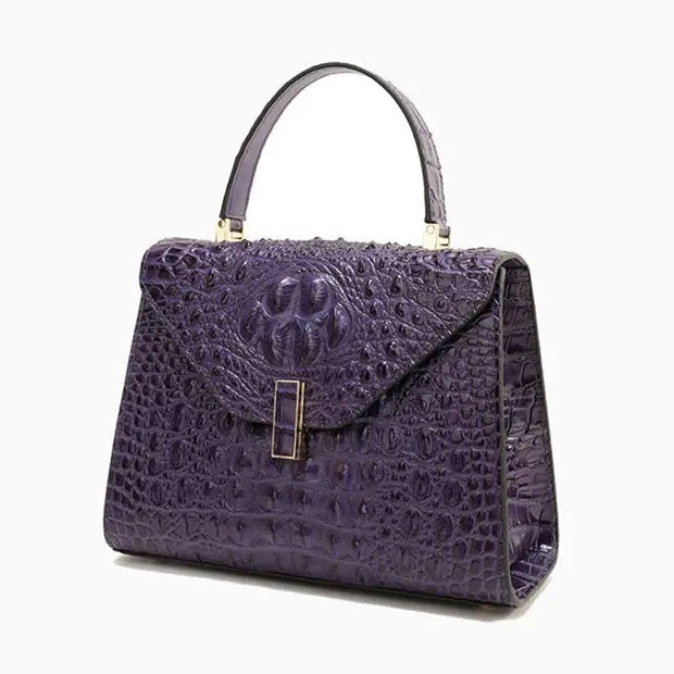 Embossed Pattern Leather Tote Handbag - Hand Made - DYAVOR®