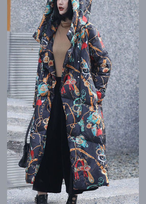 Fashion Elegant Print Oriental Winter Long Puffer Jackets Duck Down Coat - Down Jackets - DYAVOR®