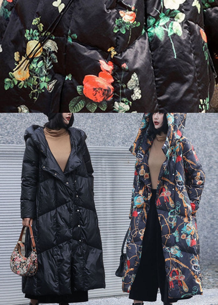 Fashion Elegant Print Oriental Winter Long Puffer Jackets Duck Down Coat - Down Jackets - DYAVOR®