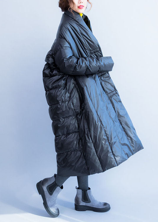 Fashion Black V Neck Pockets Duck Down Witner Coats - Down Jackets - DYAVOR®