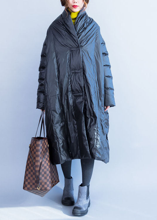 Fashion Black V Neck Pockets Duck Down Witner Coats - Down Jackets - DYAVOR®