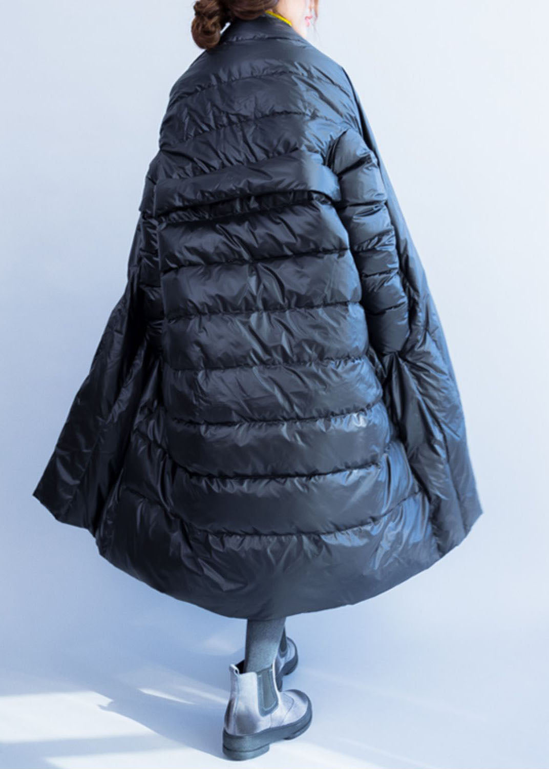 Fashion Black V Neck Pockets Duck Down Witner Coats - Down Jackets - DYAVOR®
