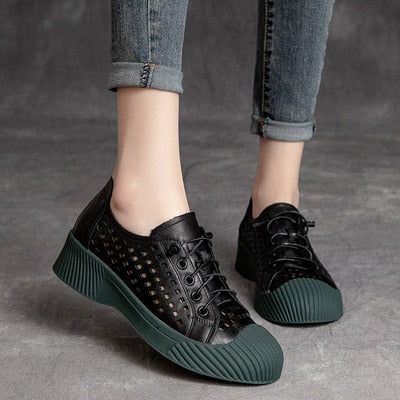 Fashion Breathable Leather Sneakers Women Casual Shoes FGCS03 - Casual Shoes - DYAVOR®