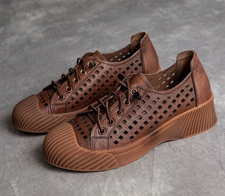 Fashion Breathable Leather Sneakers Women Casual Shoes FGCS03 - Casual Shoes - DYAVOR®