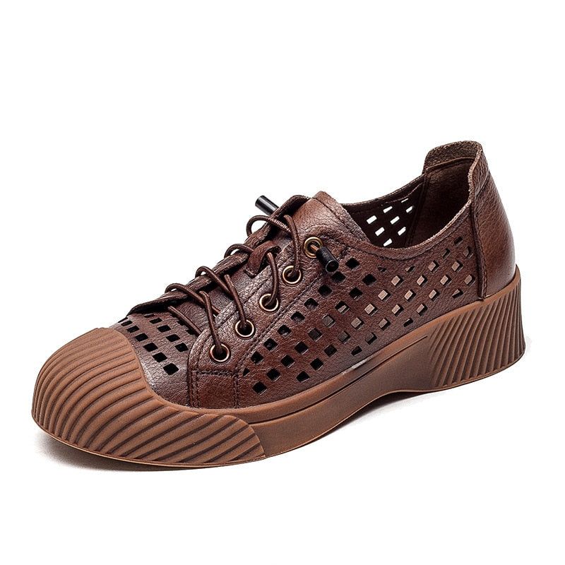 Fashion Breathable Leather Sneakers Women Casual Shoes FGCS03 - Casual Shoes - DYAVOR®