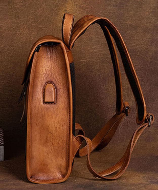Fashion Brown Versatile Paitings Calf Leather Backpack Bag - Backpack Bag - DYAVOR®