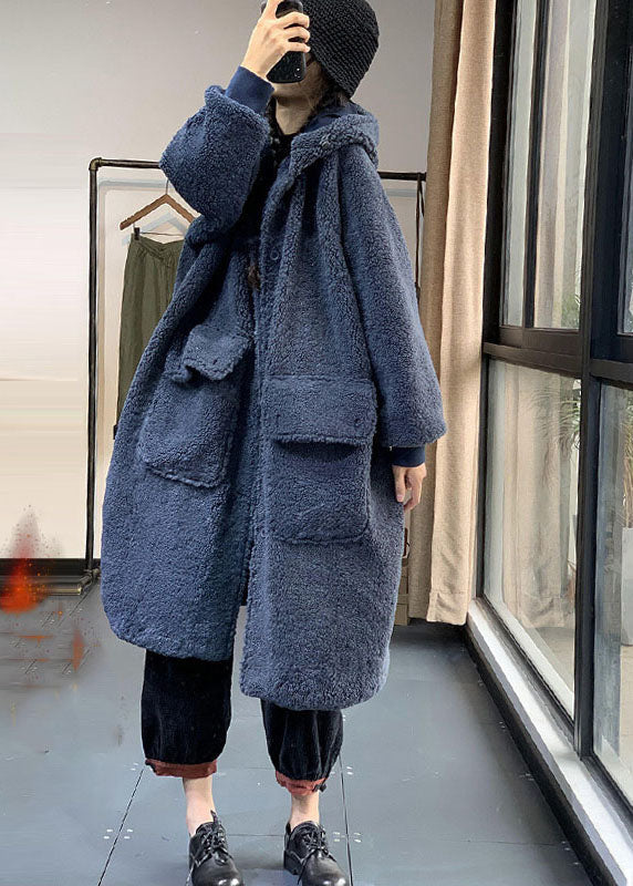 Fashion Chocolate Hooded Oversized Teddy Faux Fur Long Coats Winter - Down Jackets - DYAVOR®