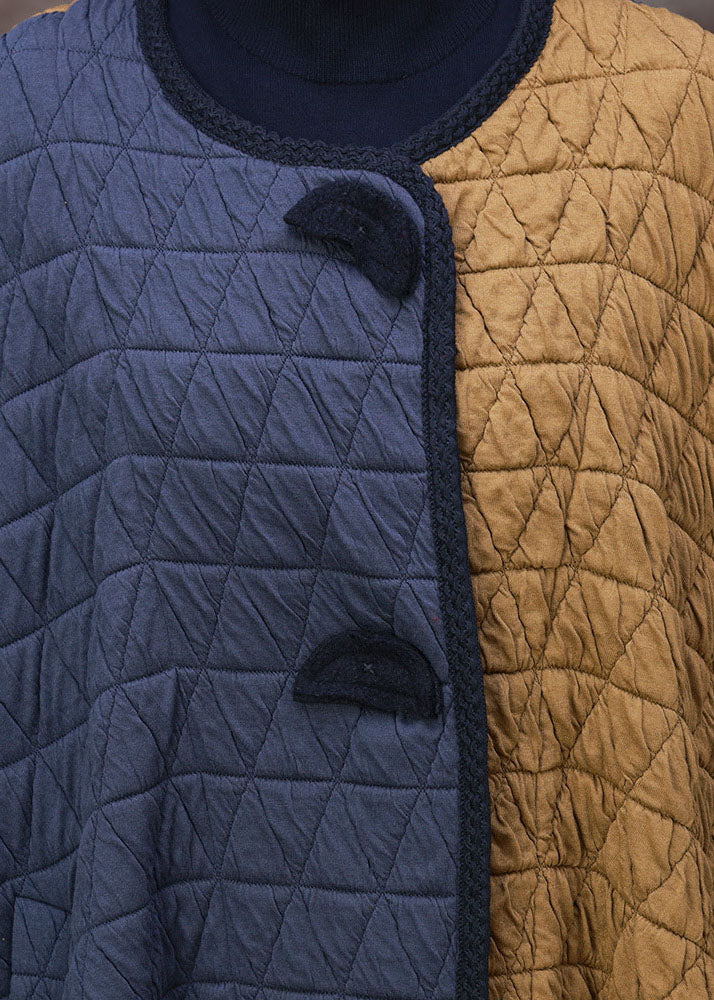Fashion Grey Yellow Asymmetrical Pockets Patchwork Fine Cotton Filled Witner Coats Winter - Down Jackets - DYAVOR®