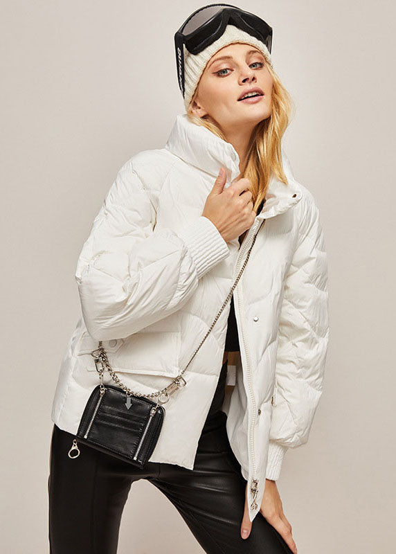 Fashion Pink Stand Collar Zippered Lazy Duck Down Down Coats Winter - Down Jackets - DYAVOR®