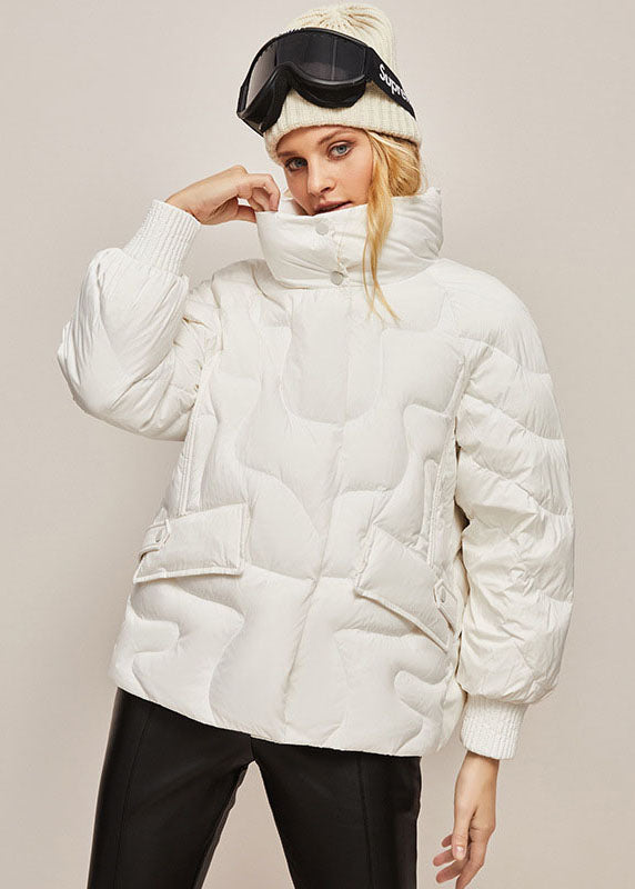 Fashion Pink Stand Collar Zippered Lazy Duck Down Down Coats Winter - Down Jackets - DYAVOR®