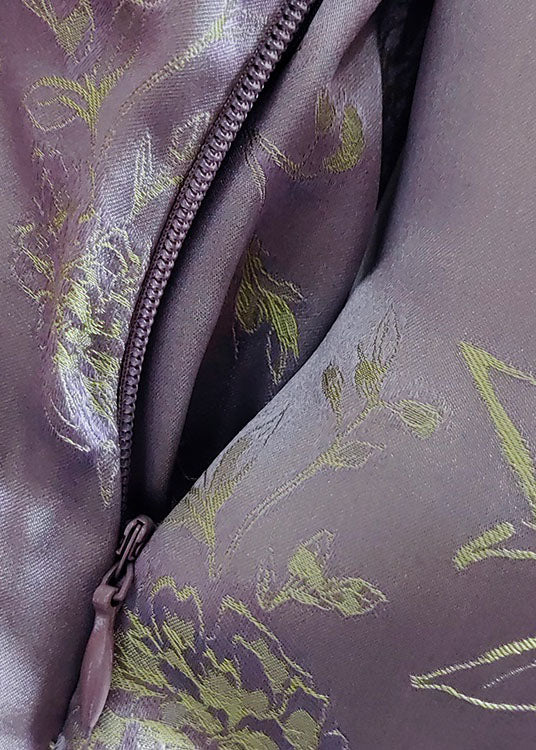Fashion Purple Tasseled Jacquard Fine Cotton Filled Outwear Winter - Down Jackets - DYAVOR®