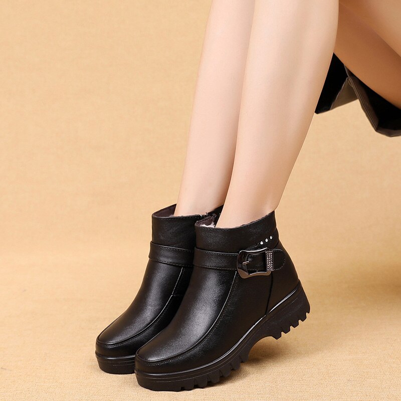 GRW Orthopedic Women Ankle Boots Arch Support Warm Waterproof Genuine Leather Fashion - - DYAVOR®