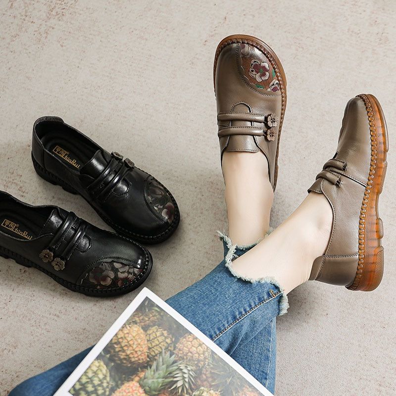 Fashion Women's Casual Shoes GCSPTY31 Leather Loafers Soft Comfortable Flats - Casual Shoes - DYAVOR®