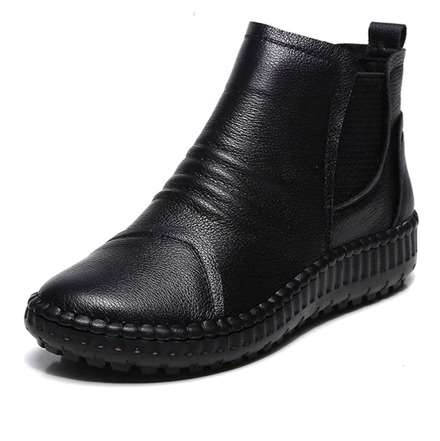 Fercha Women's Leather Soft Warm Ankle Boots - Boots - DYAVOR®