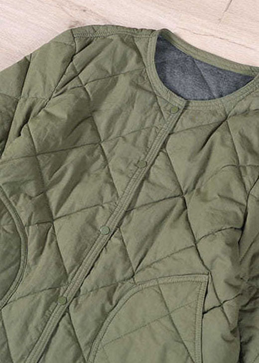 Fine Green Button Fine Cotton Filled Casual Winter Coats - Down Jackets - DYAVOR®