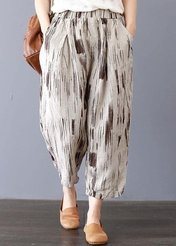 Fine Khaki Pockets Harem Fall Linen Pants - Pants - DYAVOR®