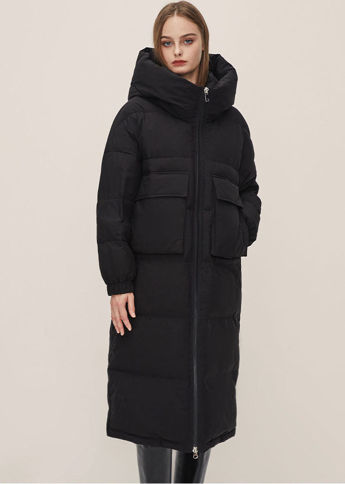 Fine Light Grey Stand Collar Hooded Pockets Duck Down Puffers Jackets Winter - Down Jackets - DYAVOR®