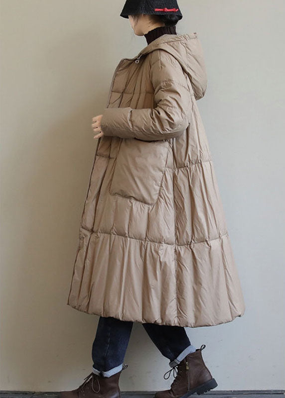 Fine Red hooded zippered Circle Winter Duck Down coat - Down Jackets - DYAVOR®
