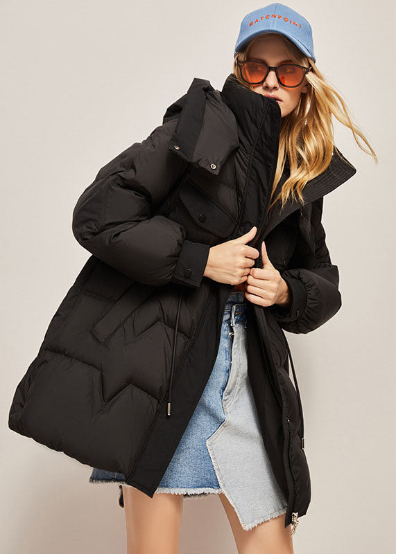 Fine White Hooded Drawstring Warm Duck Down Down Coat Winter - Down Jackets - DYAVOR®
