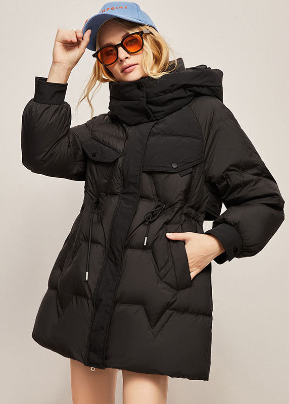 Fine White Hooded Drawstring Warm Duck Down Down Coat Winter - Down Jackets - DYAVOR®
