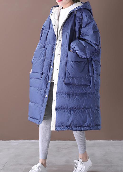 Fine blue goose Down coat plus size clothing snow jackets hooded pockets Luxury Jackets - - DYAVOR®