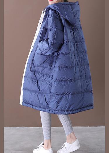 Fine blue goose Down coat plus size clothing snow jackets hooded pockets Luxury Jackets - - DYAVOR®