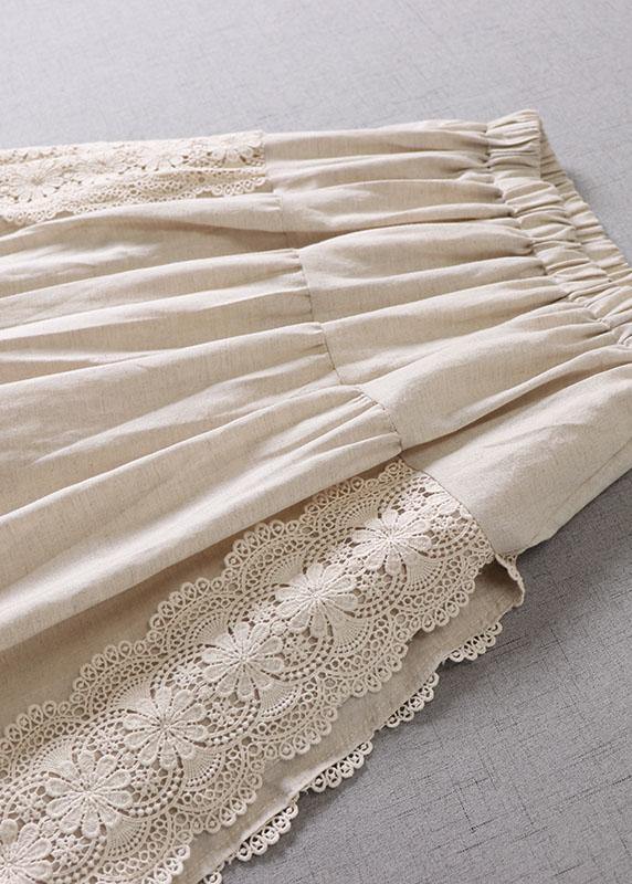 Fitted Beige Hollow Out Wrinkled Fall Patchwork Skirts - Skirts - DYAVOR®