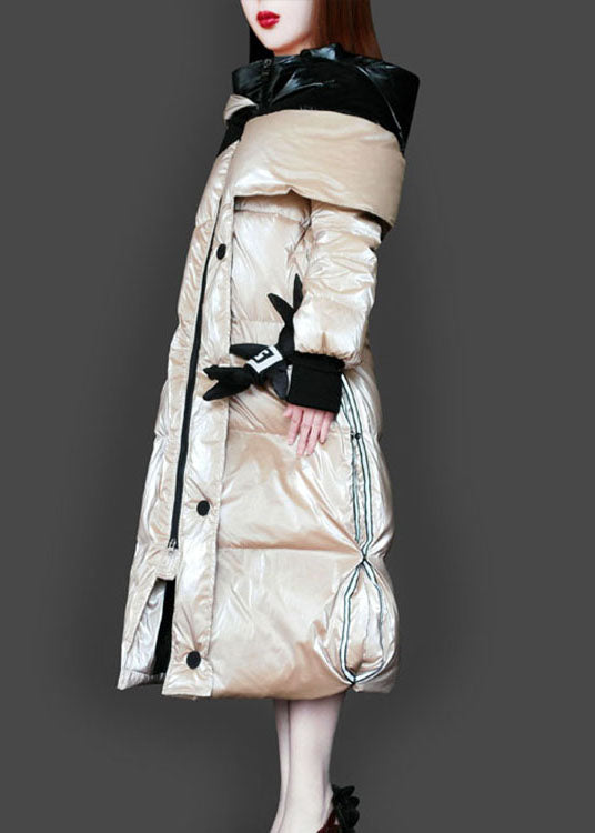 Fitted Khaki Cute hooded asymmetrical design Winter Duck Down Coats - Down Jackets - DYAVOR®