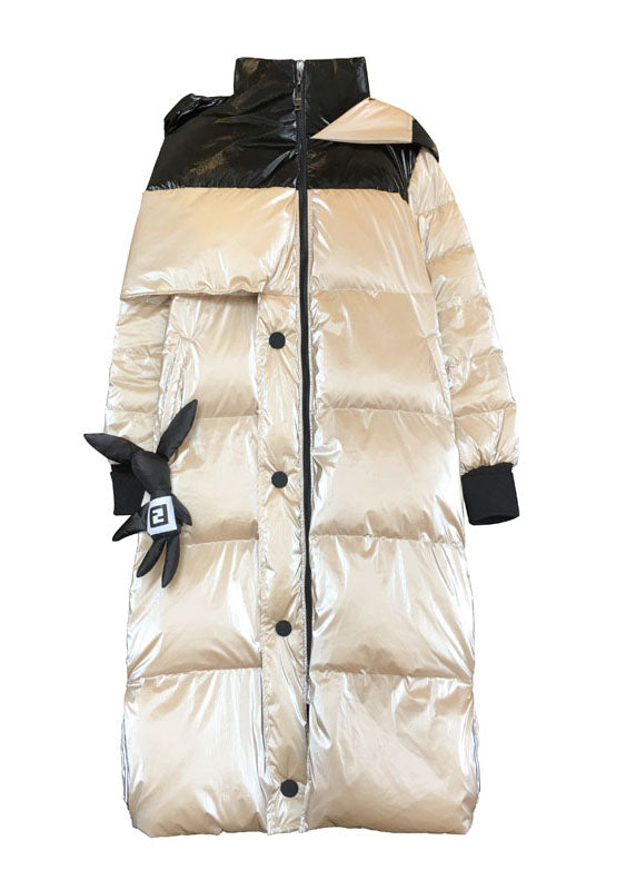 Fitted Khaki Cute hooded asymmetrical design Winter Duck Down Coats - Down Jackets - DYAVOR®
