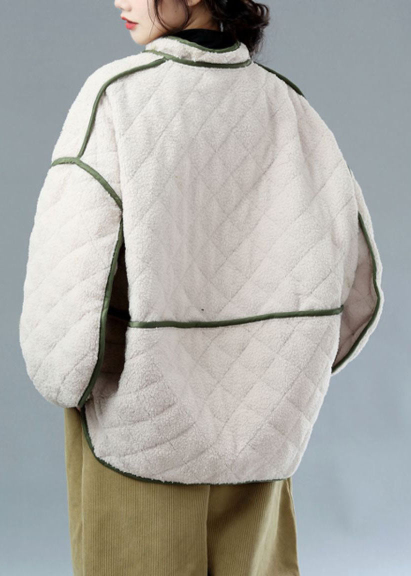 French Army Green Zip Up Wear On Both Sides Fleece Wool Lined Jackets Winter - Down Jackets - DYAVOR®