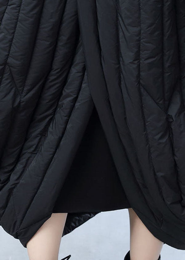 French Black Oversized Pockets Duck Down Witner Coat - Down Jackets - DYAVOR®