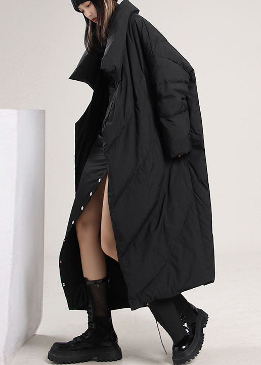 French Black Pockets Loose Duck Down coat Winter - Down Jackets - DYAVOR®