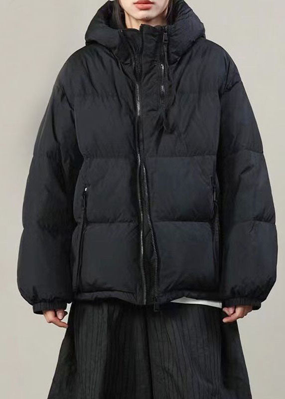 French Khaki Hooded Pockets Thick Duck Down Puffer Jacket Winter - Down Jackets - DYAVOR®