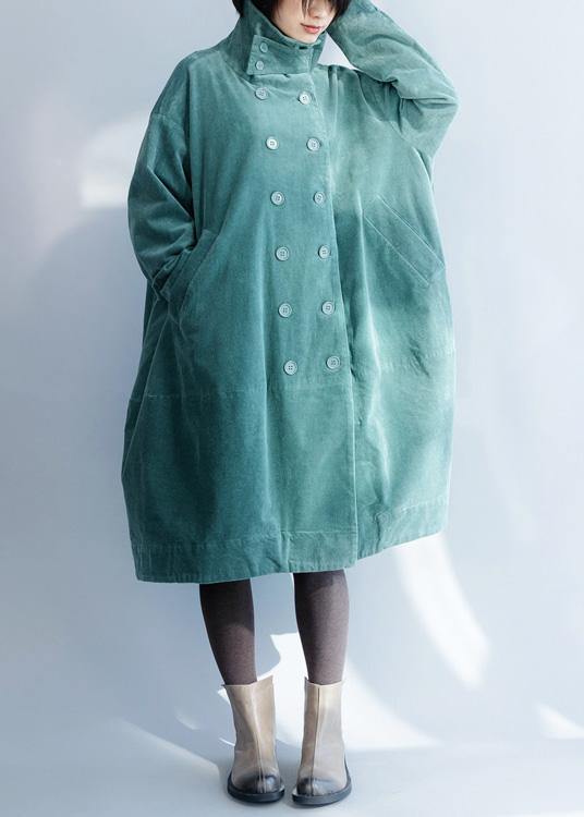French green fine clothes For Women Inspiration double breast stand collar coats - - DYAVOR®