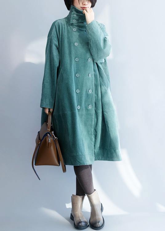 French green fine clothes For Women Inspiration double breast stand collar coats - - DYAVOR®
