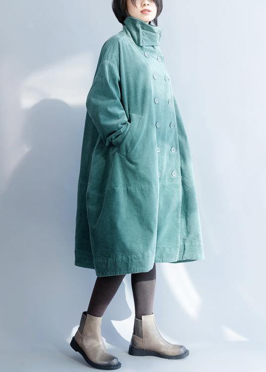 French green fine clothes For Women Inspiration double breast stand collar coats - - DYAVOR®