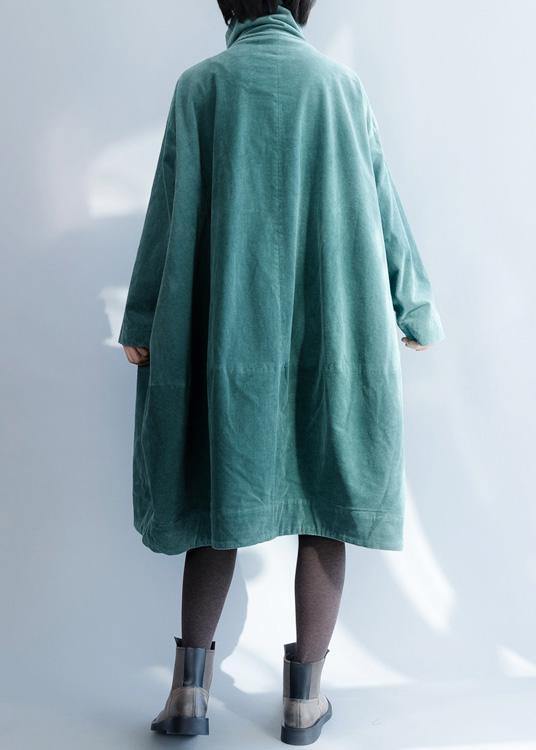 French green fine clothes For Women Inspiration double breast stand collar coats - - DYAVOR®