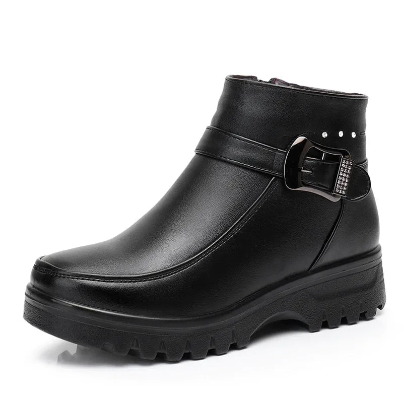 GRW Orthopedic Women Ankle Boots Arch Support Warm Waterproof Genuine Leather Fashion - - DYAVOR®
